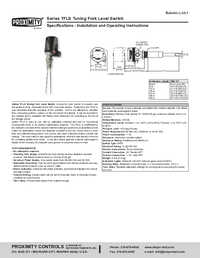 Thumbnail of document Manual - TFLS Tuning Fork Level Switch